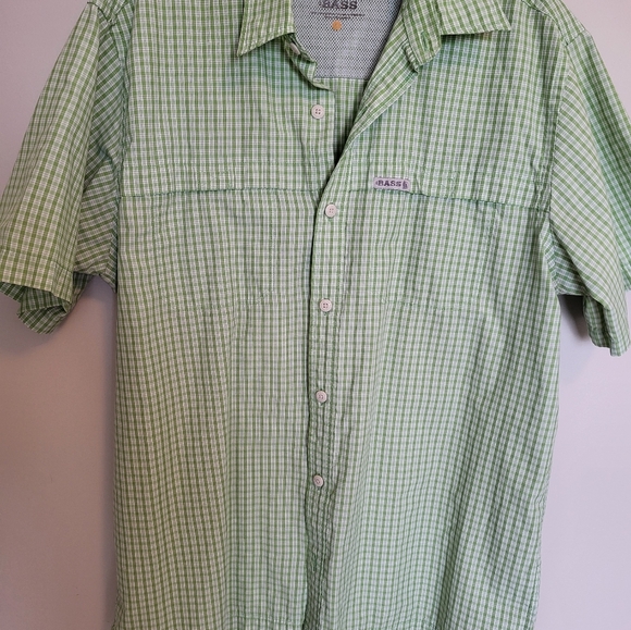 G.H. Bass & Com Short Sleeve Shirt Size Large Green - Picture 7 of 7